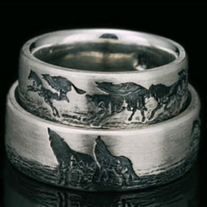 2021 New Wolf Head Couple Ring