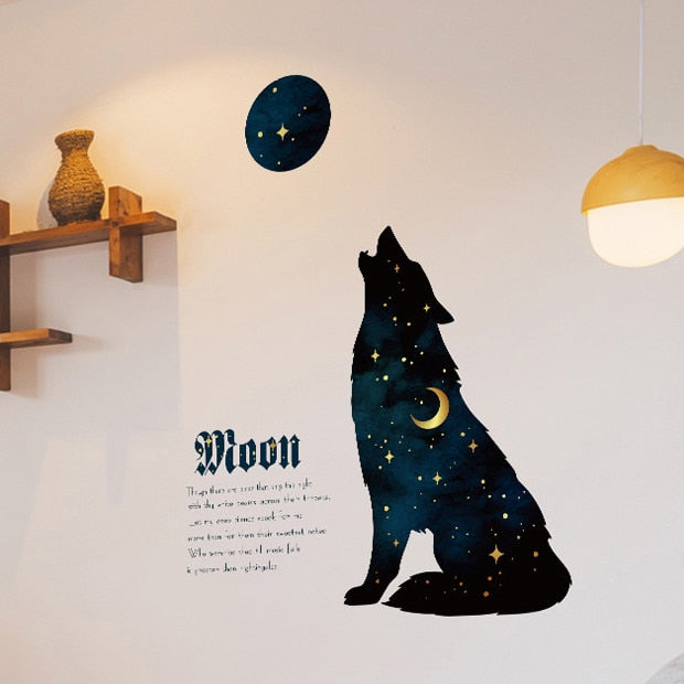 2021 New Moon Wolf Wall Stickers