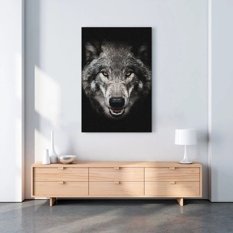 2021 New Wall Art HD Printed Wolf Head