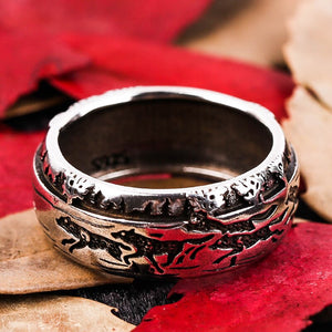 2021 New Running Wolf Silver Color Ring