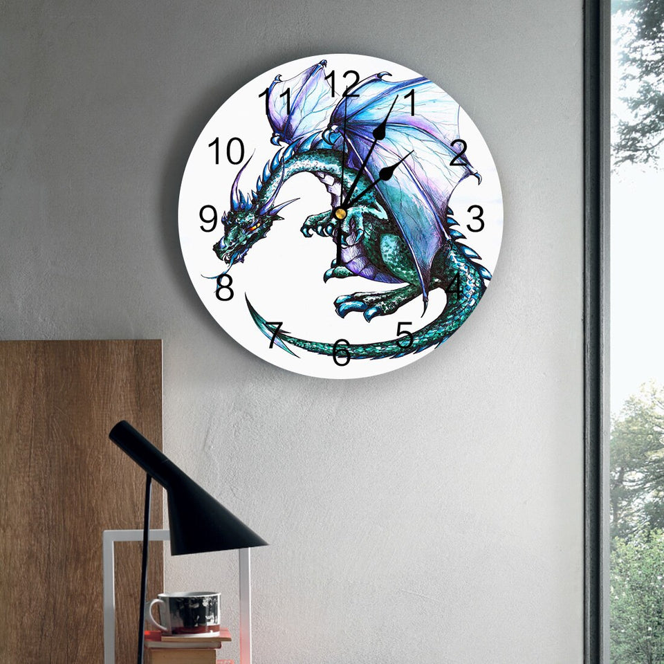 2021 New Dragon Medieval White Wall Clock