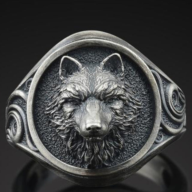 2022 New Viking Nordic Wolf Head Ring