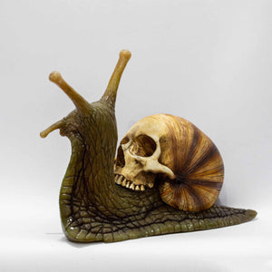 2022 Snail Skull Sculpture, Gothic Home Decoration
