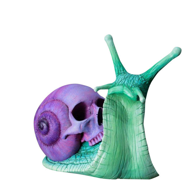2022 Snail Skull Sculpture, Gothic Home Decoration