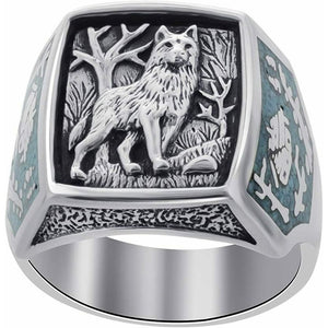 2022 New Southwestern Style Wolf Ring