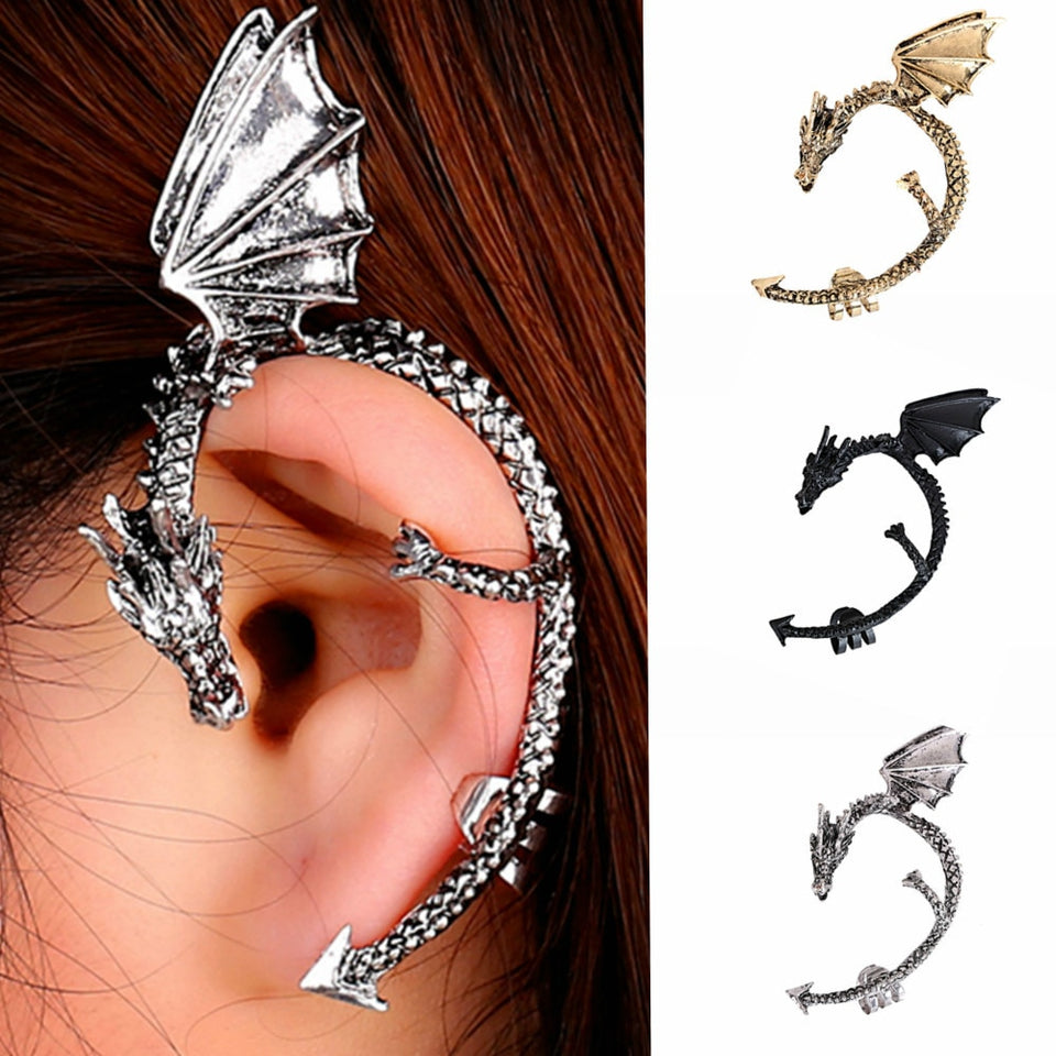 Gothic Dragon Ear Cuff  Earring