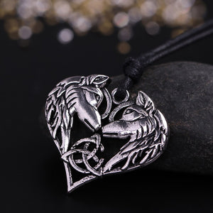 Couple Heart Wolf Necklaces