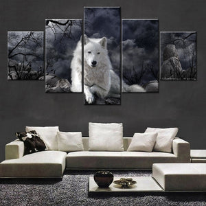 5 Panel Animal Wolf Canvas