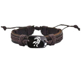 North wolf Animal Leather Bracelet