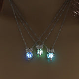 2021 New Charm Glowing Owl Necklace Cute Luminous Jewelry