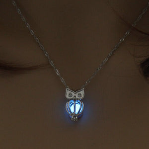 2021 New Charm Glowing Owl Necklace Cute Luminous Jewelry