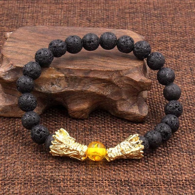Natural Stone Dragon Beads Bracelet