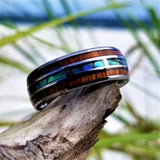 Wood and Abalone Ring