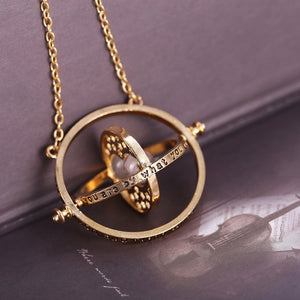 Time hourglass astronomical necklace