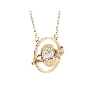Time hourglass astronomical necklace