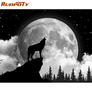 Moon Wolf  Canvas Home Wall Decors